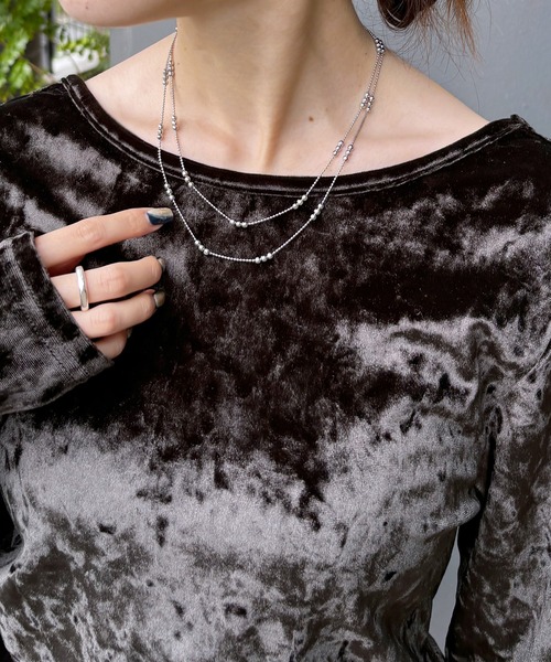 ISOOK（アイスー）の「【ISOOK / アイスー】2連デザインボールチェーンネックレス  / レディース シルバー ZOZOTOWN限定（ネックレス・レディース・シルバー・FREE）」の2枚目の写真