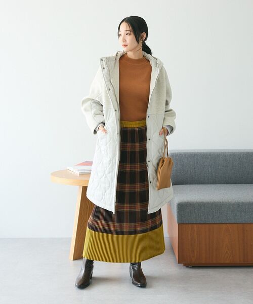 CRAFT STANDARD BOUTIQUE(クラフトスタンダードブティック)の「キルト切替フードコート(その他アウター・レディース・グレー/ネイビー/アイボリー・FREE)」の15枚目の写真
