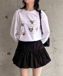 DOGデザインプリントロングTシャツ