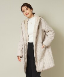 ◆【首元あたたか】キルトフードコート