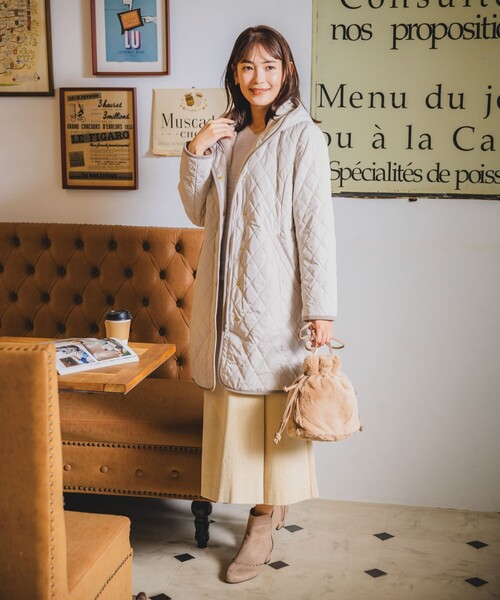 ITS'DEMO(イッツデモ)の「◆【首元あたたか】キルトフードコート(その他アウター・レディース・ブラック/ブラウン系/ライトベージュ・38/40)」の5枚目の写真