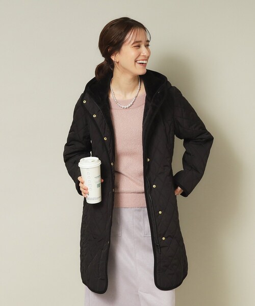 ITS'DEMO(イッツデモ)の「◆【首元あたたか】キルトフードコート(その他アウター・レディース・ブラック/ブラウン系/ライトベージュ・38/40)」の6枚目の写真