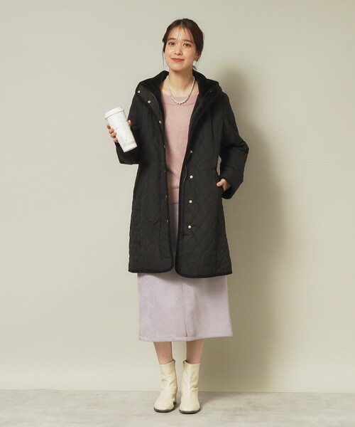 ITS'DEMO(イッツデモ)の「◆【首元あたたか】キルトフードコート(その他アウター・レディース・ブラック/ブラウン系/ライトベージュ・38/40)」の7枚目の写真