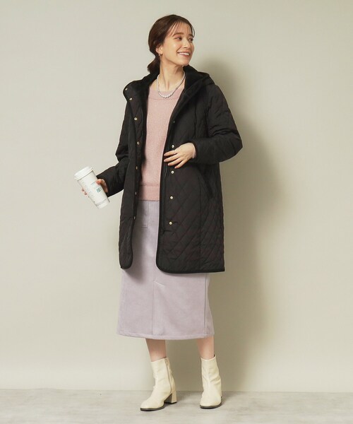 ITS'DEMO(イッツデモ)の「◆【首元あたたか】キルトフードコート(その他アウター・レディース・ブラック/ブラウン系/ライトベージュ・38/40)」の8枚目の写真