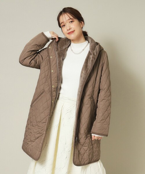 ITS'DEMO(イッツデモ)の「◆【首元あたたか】キルトフードコート(その他アウター・レディース・ブラック/ブラウン系/ライトベージュ・38/40)」の10枚目の写真