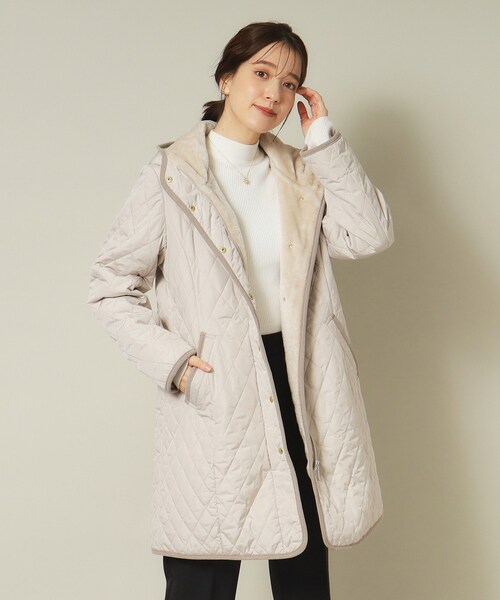 ITS'DEMO(イッツデモ)の「◆【首元あたたか】キルトフードコート(その他アウター・レディース・ブラック/ブラウン系/ライトベージュ・38/40)」の14枚目の写真