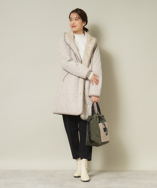 ITS'DEMO(イッツデモ)の「◆【首元あたたか】キルトフードコート(その他アウター・レディース・ブラック/ブラウン系/ライトベージュ・38/40)」の16枚目の写真