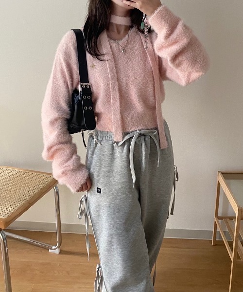 nemne store(ネンネストア)の「【Seoup】ニットチョーカーVプルニット(ニット/セーター・レディース・グレー/ブルー系/ピンク系・フリー)」の13枚目の写真
