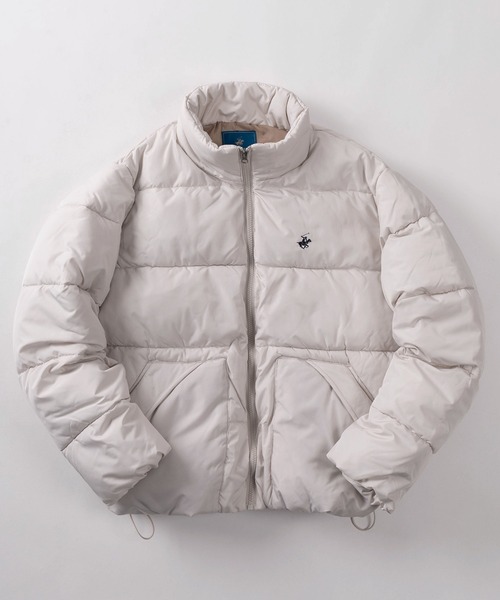 BEVERLY HILLS POLO CLUB（ビバリーヒルズポロクラブ）の「【71】【BEVERLY HILLS POLO CLUB/ビバリーヒルズポロクラブ】ブランドロゴ ワンポイント刺繍 パディングスタンドジャケット ファイバーダウンジャケット/撥水/防風（ダウンジャケット/コート・レディース・ブルー/ライトブラウン/ブラック/カーキ/ライトグレー/ダークブラウン系/ブラック系/ライトグレー系/グリーン系/ブルー系・M/L/XL）」の4枚目の写真