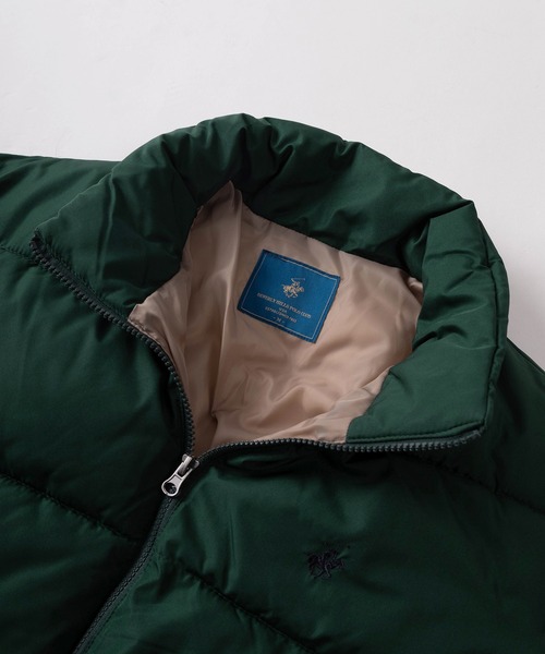 BEVERLY HILLS POLO CLUB（ビバリーヒルズポロクラブ）の「【71】【BEVERLY HILLS POLO CLUB/ビバリーヒルズポロクラブ】ブランドロゴ ワンポイント刺繍 パディングスタンドジャケット ファイバーダウンジャケット/撥水/防風（ダウンジャケット/コート・レディース・ブルー/ライトブラウン/ブラック/カーキ/ライトグレー/ダークブラウン系/ブラック系/ライトグレー系/グリーン系/ブルー系・M/L/XL）」の12枚目の写真