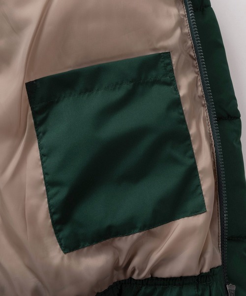 BEVERLY HILLS POLO CLUB（ビバリーヒルズポロクラブ）の「【71】【BEVERLY HILLS POLO CLUB/ビバリーヒルズポロクラブ】ブランドロゴ ワンポイント刺繍 パディングスタンドジャケット ファイバーダウンジャケット/撥水/防風（ダウンジャケット/コート・レディース・ブルー/ライトブラウン/ブラック/カーキ/ライトグレー/ダークブラウン系/ブラック系/ライトグレー系/グリーン系/ブルー系・M/L/XL）」の17枚目の写真