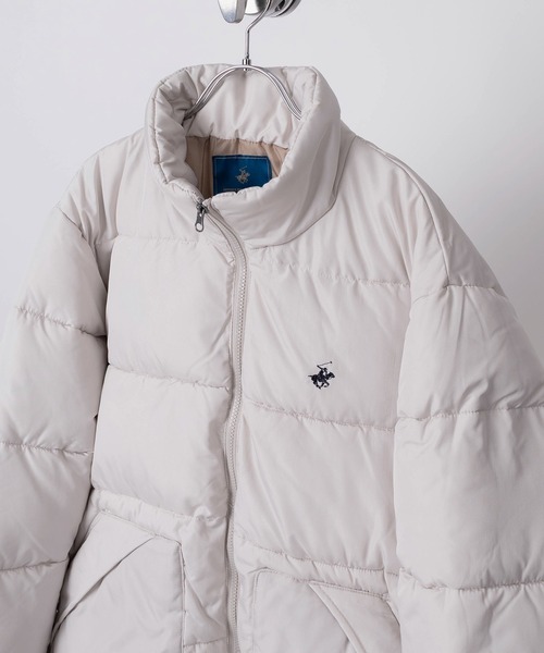 BEVERLY HILLS POLO CLUB（ビバリーヒルズポロクラブ）の「【71】【BEVERLY HILLS POLO CLUB/ビバリーヒルズポロクラブ】ブランドロゴ ワンポイント刺繍 パディングスタンドジャケット ファイバーダウンジャケット/撥水/防風（ダウンジャケット/コート・レディース・ブルー/ライトブラウン/ブラック/カーキ/ライトグレー/ダークブラウン系/ブラック系/ライトグレー系/グリーン系/ブルー系・M/L/XL）」の18枚目の写真
