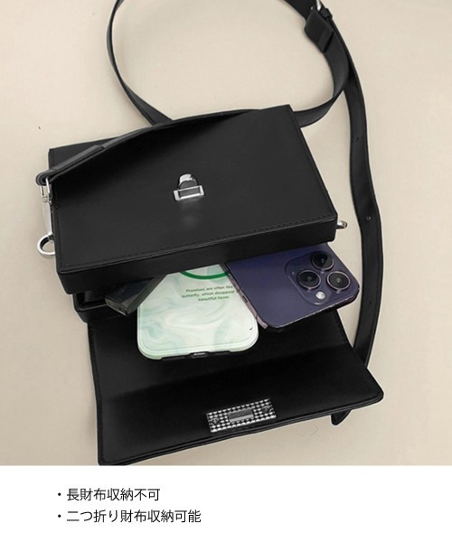 Miniministore(ミニミニストア)の「スクエア ショルダーバッグ 斜めがけ鞄黒(ショルダーバッグ・レディース・ブラック・FREE)」の14枚目の写真