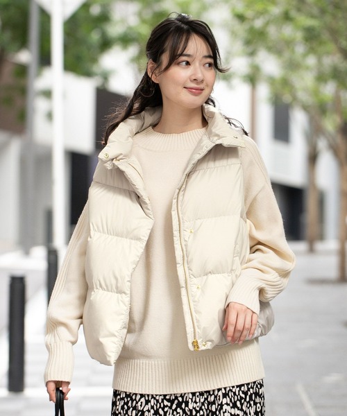 GLOBAL WORK Smile Seed Store（グローバルワーク スマイルシードストア）の「スタンドダウンベスト/132127（その他アウター・レディース・アイボリー/ブラック・SMALL/X-LARGE/LARGE/MEDIUM）」の6枚目の写真