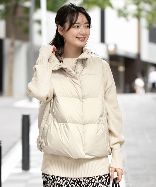 GLOBAL WORK Smile Seed Store（グローバルワーク スマイルシードストア）の「スタンドダウンベスト/132127（その他アウター・レディース・アイボリー/ブラック・SMALL/X-LARGE/LARGE/MEDIUM）」の7枚目の写真