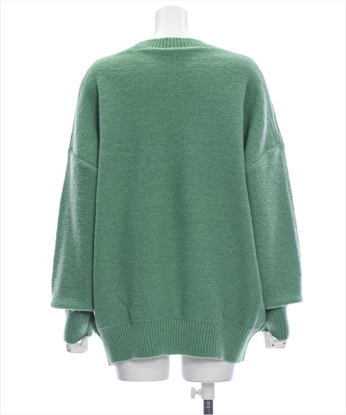 clear（クリア）の「編地替え花モチーフロゴニットトップス[大人カジュアル　ゆったり] ≪2024AW新作≫（ニット/セーター・レディース・グレー/グリーン/グレイッシュベージュ・F）」の18枚目の写真