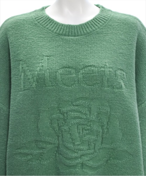 clear（クリア）の「編地替え花モチーフロゴニットトップス[大人カジュアル　ゆったり] ≪2024AW新作≫（ニット/セーター・レディース・グレー/グリーン/グレイッシュベージュ・F）」の17枚目の写真