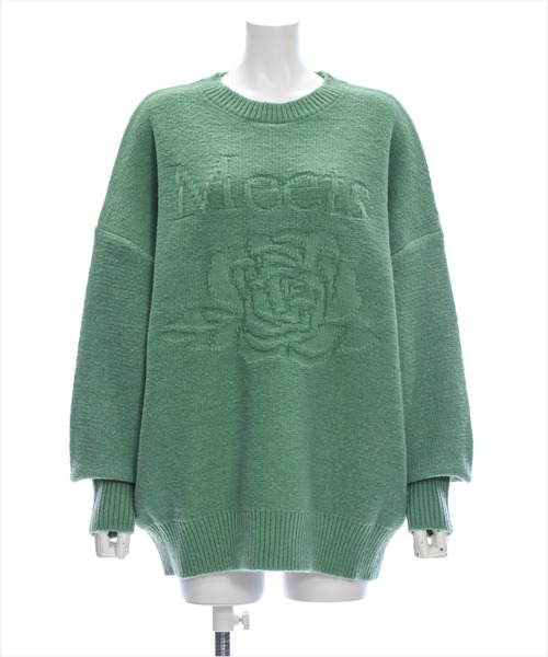 clear（クリア）の「編地替え花モチーフロゴニットトップス[大人カジュアル　ゆったり] ≪2024AW新作≫（ニット/セーター・レディース・グレー/グリーン/グレイッシュベージュ・F）」の14枚目の写真