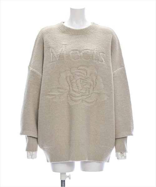 clear（クリア）の「編地替え花モチーフロゴニットトップス[大人カジュアル　ゆったり] ≪2024AW新作≫（ニット/セーター・レディース・グレー/グリーン/グレイッシュベージュ・F）」の13枚目の写真