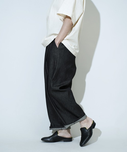 Aphlotus(アプロタス)の「11oz ダブルタック イージー ユーティリティトラウザー リジット テーパード デニムパンツ(デニムパンツ・メンズ・ブラウン/インディゴブルー・SMALL/LARGE/MEDIUM)」の3枚目の写真