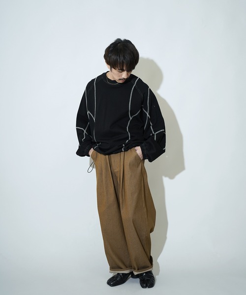 Aphlotus(アプロタス)の「11oz ダブルタック イージー ユーティリティトラウザー リジット テーパード デニムパンツ(デニムパンツ・メンズ・ブラウン/インディゴブルー・SMALL/LARGE/MEDIUM)」の17枚目の写真