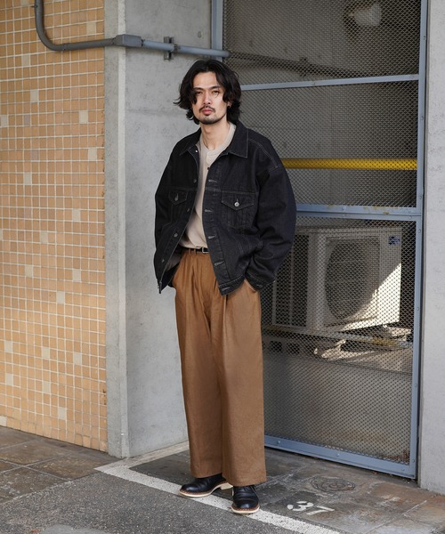 Aphlotus(アプロタス)の「11oz ダブルタック イージー ユーティリティトラウザー リジット テーパード デニムパンツ(デニムパンツ・メンズ・ブラウン/インディゴブルー・SMALL/LARGE/MEDIUM)」の21枚目の写真