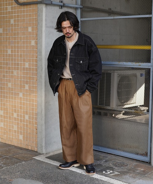 Aphlotus(アプロタス)の「11oz ダブルタック イージー ユーティリティトラウザー リジット テーパード デニムパンツ(デニムパンツ・メンズ・ブラウン/インディゴブルー・SMALL/LARGE/MEDIUM)」の20枚目の写真