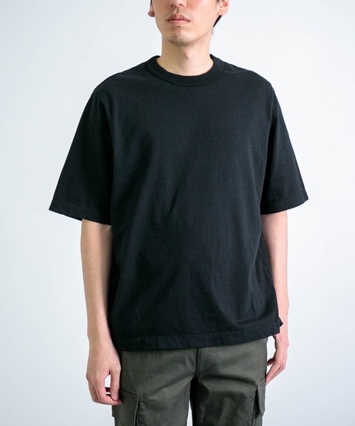 RINEN（リネン）の「[RINEN] オーガニック天竺 半袖クルーネック（Tシャツ/カットソー・メンズ・ホワイト/ブルー/ブラック・3/2）」の2枚目の写真