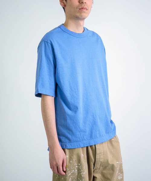 RINEN（リネン）の「[RINEN] オーガニック天竺 半袖クルーネック（Tシャツ/カットソー・メンズ・ホワイト/ブルー/ブラック・3/2）」の4枚目の写真
