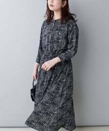 オケージョン対応可 / 8分袖ウエストリボンワンピース