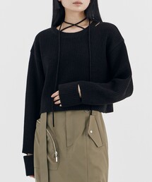 UNITED TOKYO（ユナイテッドトウキョウ）の「カッティングショートニット｜ウォッシャブル（ニット/セーター）」