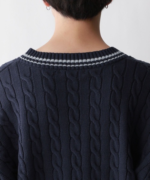 RAGEBLUE（レイジブルー）の「チルデン/オーバーサイズVネックニット（ニット/セーター・メンズ・オフホワイト/ネイビー/グリーン・LARGE/MEDIUM）」の22枚目の写真