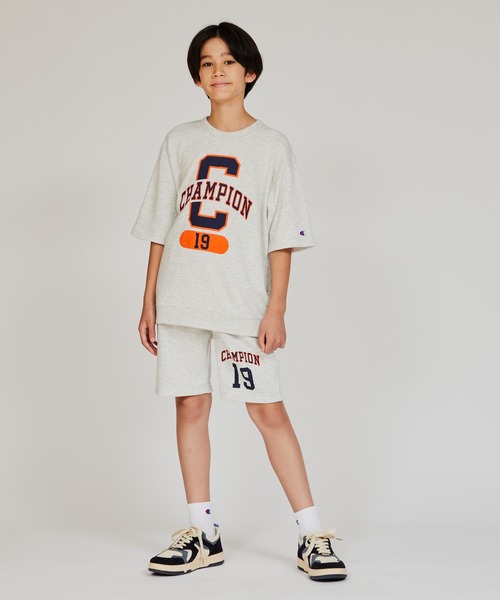 Champion(チャンピオン)の「【Champion/チャンピオン】キッズ ショートスリーブスウェットシャツ(Tシャツ/カットソー・キッズ・ネイビー/グレー/オートミール・110/100/160/150/140/130/120)」の20枚目の写真