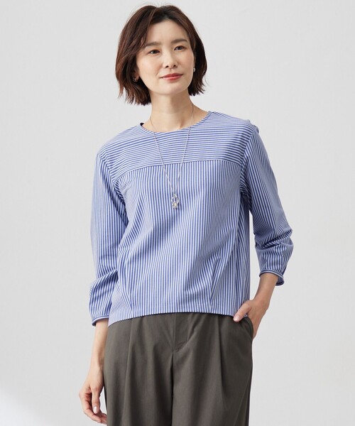 tシャツ Jカミーチェストライプ クルーネック カットソー レディース セール】Jカミーチェストライプ クルーネック カットソー（T