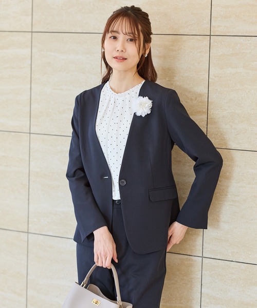 未使用□23区□サイズ46□ウォッシャブル製品 ノーカラー