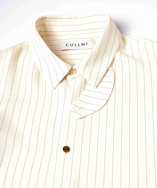 CULLNI（クルニ）の「Double Satin Stripe Chin Tab Shirt（シャツ
