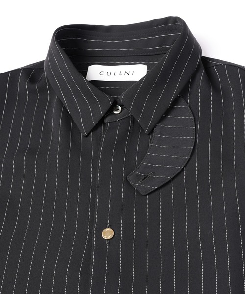CULLNI（クルニ）の「Double Satin Stripe Chin Tab Shirt（シャツ