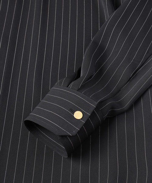 CULLNI（クルニ）の「Double Satin Stripe Chin Tab Shirt（シャツ