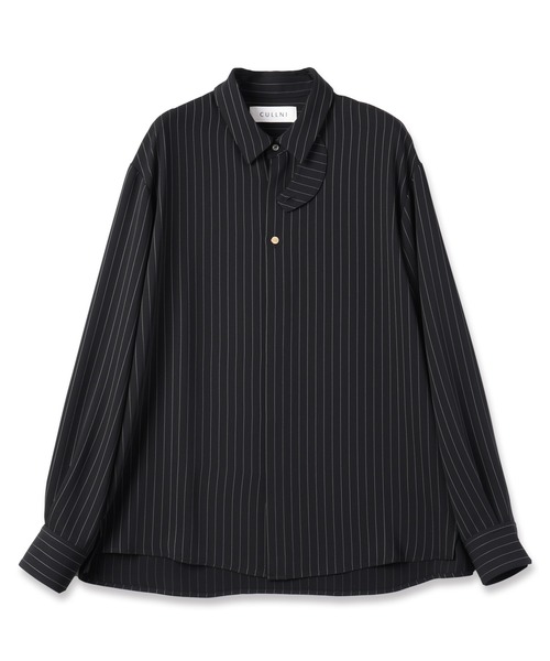 CULLNI（クルニ）の「Double Satin Stripe Chin Tab Shirt（シャツ