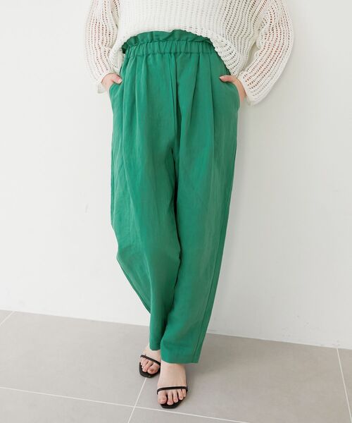 le.coeur blanc（ルクールブラン）の「《WEB限定アイテム》コットン麻ドロストイージーパンツ（その他パンツ・レディース・ブラック/ブルー/グリーン/ベージュ・38）」の4枚目の写真