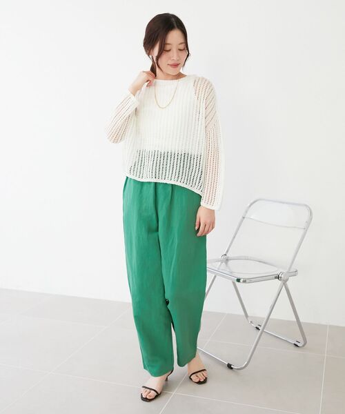 le.coeur blanc（ルクールブラン）の「《WEB限定アイテム》コットン麻ドロストイージーパンツ（その他パンツ・レディース・ブラック/ブルー/グリーン/ベージュ・38）」の20枚目の写真