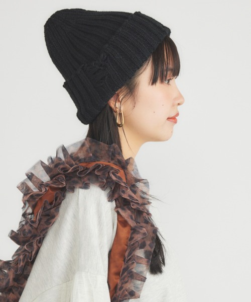 RODEO CROWNS WIDE BOWL（ロデオクラウンズワイドボウル）の「ボリュームニットワッチ（ニットキャップ/ビーニー・レディース・マジェンタ/ブラック/グレー・FREE）」の2枚目の写真