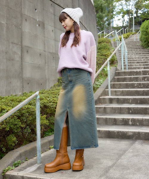 RODEO CROWNS WIDE BOWL（ロデオクラウンズワイドボウル）の「ボリュームニットワッチ（ニットキャップ/ビーニー・レディース・マジェンタ/ブラック/グレー・FREE）」の21枚目の写真