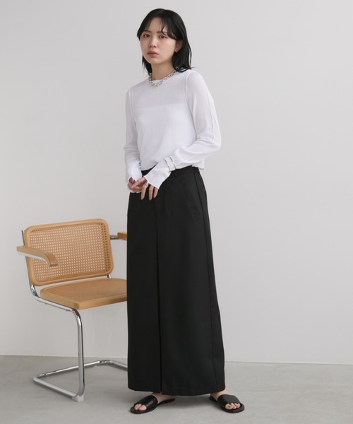 Aunt Marie's(アントマリーズ)の「ミニプリーツクロップドトップス(Tシャツ/カットソー・レディース・ホワイト/ブラック/チャコールグレー・FREE)」の12枚目の写真