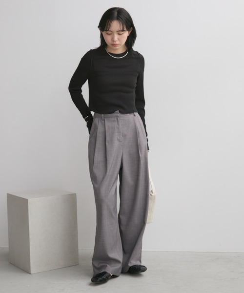 Aunt Marie's(アントマリーズ)の「ミニプリーツクロップドトップス(Tシャツ/カットソー・レディース・ホワイト/ブラック/チャコールグレー・FREE)」の21枚目の写真