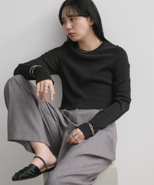 Aunt Marie's(アントマリーズ)の「ミニプリーツクロップドトップス(Tシャツ/カットソー・レディース・ホワイト/ブラック/チャコールグレー・FREE)」の20枚目の写真