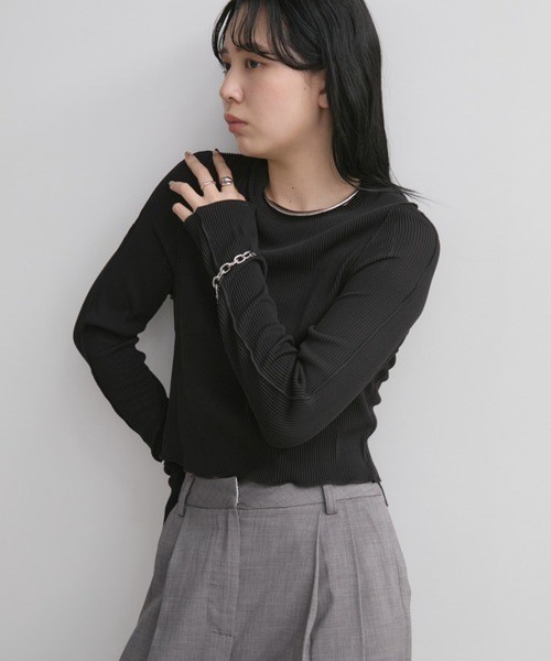 Aunt Marie's(アントマリーズ)の「ミニプリーツクロップドトップス(Tシャツ/カットソー・レディース・ホワイト/ブラック/チャコールグレー・FREE)」の14枚目の写真