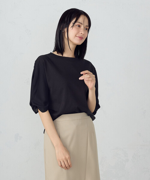 COMME CA ISM(コムサイズム)の「デザインスリーブカットソー(Tシャツ/カットソー・レディース・ミント/ネイビー/ホワイト/ブラック/カーキ・LARGE/MEDIUM)」の11枚目の写真