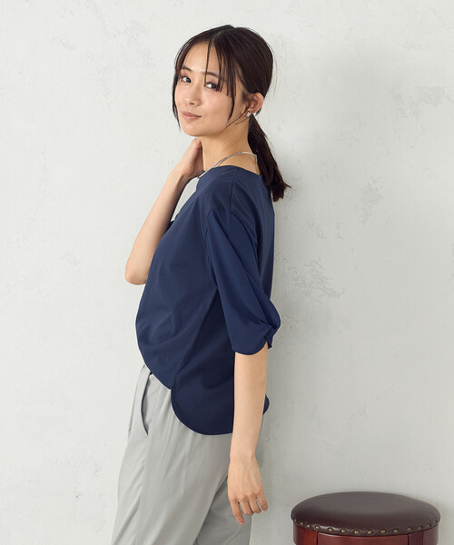 COMME CA ISM(コムサイズム)の「デザインスリーブカットソー(Tシャツ/カットソー・レディース・ミント/ネイビー/ホワイト/ブラック/カーキ・LARGE/MEDIUM)」の15枚目の写真