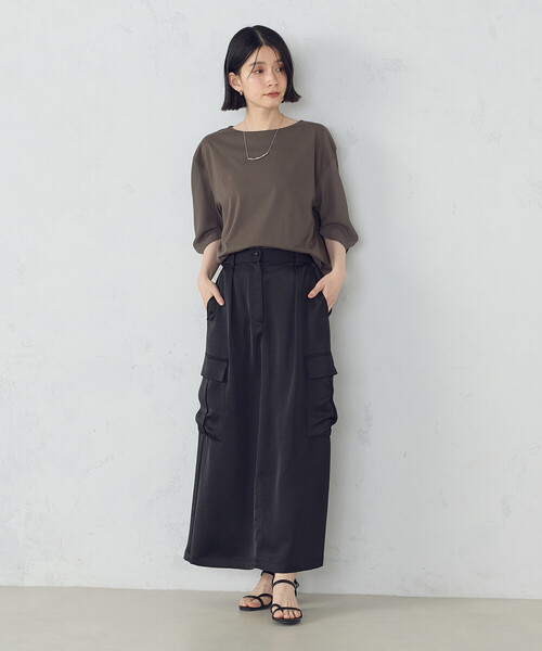 COMME CA ISM(コムサイズム)の「デザインスリーブカットソー(Tシャツ/カットソー・レディース・ミント/ネイビー/ホワイト/ブラック/カーキ・LARGE/MEDIUM)」の17枚目の写真